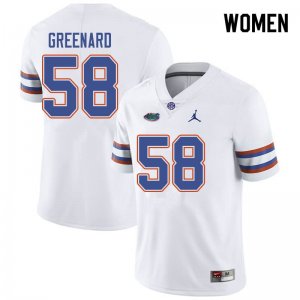 Women's Florida Gators #58 Jonathan Greenard NCAA Jordan Brand White Authentic Stitched College Football Jersey WSW5362QU